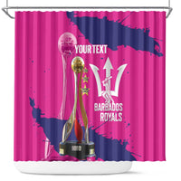 Barbados Royals Cricket Custom Shower Curtain 3rd Champions Trophy Proud - Pink - Wonder Print Shop