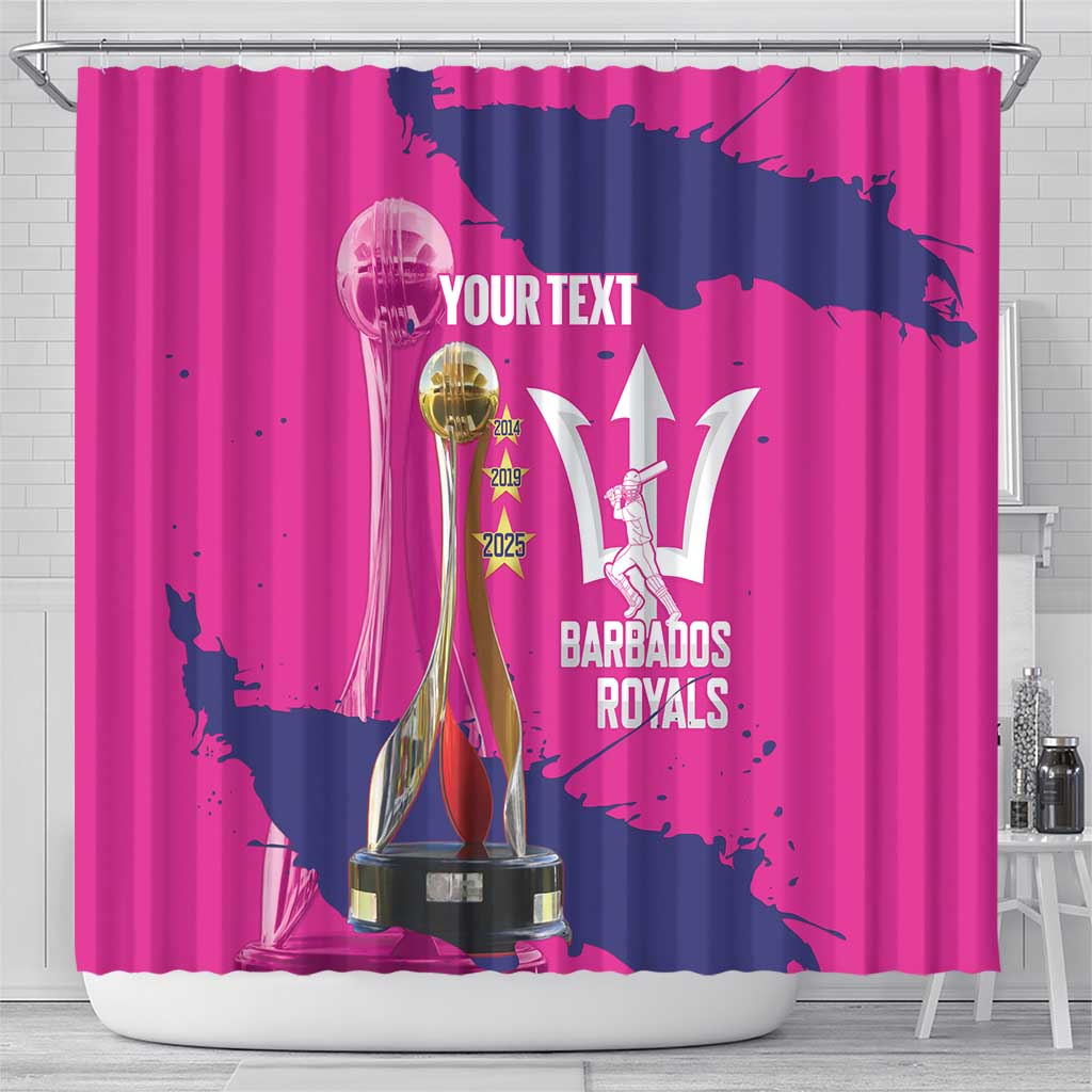 Barbados Royals Cricket Custom Shower Curtain 3rd Champions Trophy Proud - Pink - Wonder Print Shop
