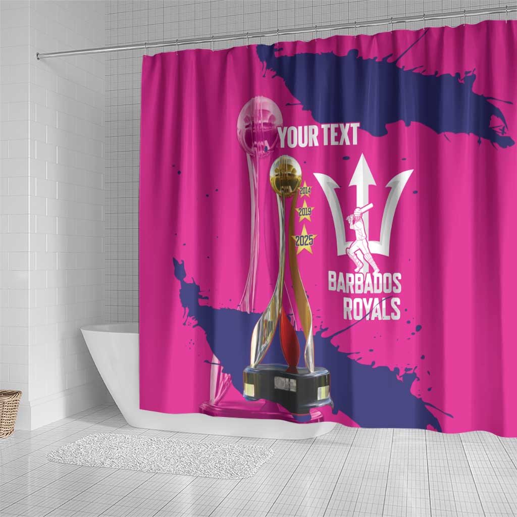 Barbados Royals Cricket Custom Shower Curtain 3rd Champions Trophy Proud - Pink - Wonder Print Shop