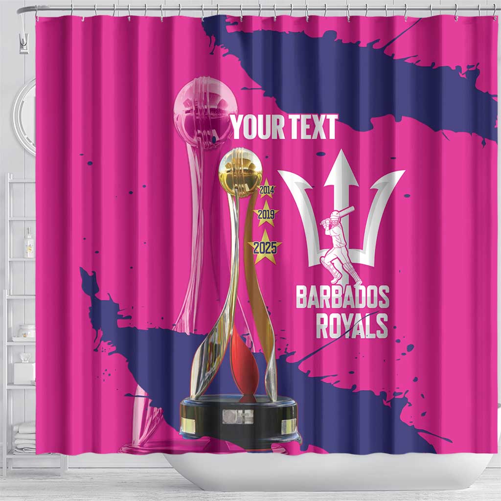 Barbados Royals Cricket Custom Shower Curtain 3rd Champions Trophy Proud - Pink - Wonder Print Shop