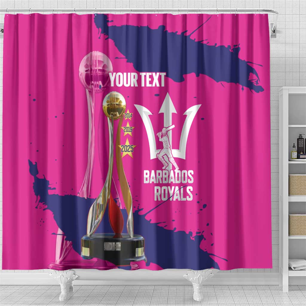 Barbados Royals Cricket Custom Shower Curtain 3rd Champions Trophy Proud - Pink - Wonder Print Shop