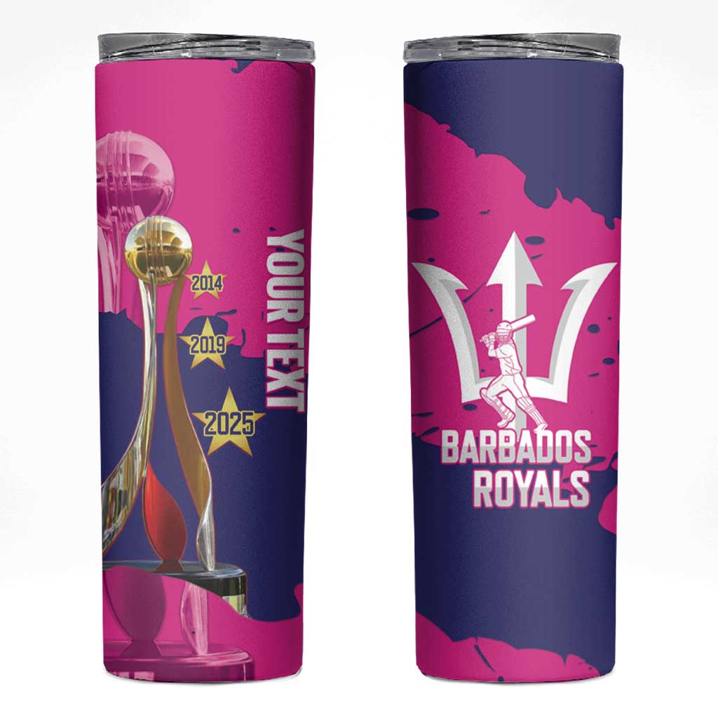Barbados Royals Cricket Custom Skinny Tumbler 3rd Champions Trophy Proud - Pink - Wonder Print Shop