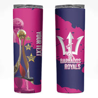 Barbados Royals Cricket Custom Skinny Tumbler 3rd Champions Trophy Proud - Pink - Wonder Print Shop