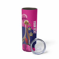 Barbados Royals Cricket Custom Skinny Tumbler 3rd Champions Trophy Proud - Pink - Wonder Print Shop