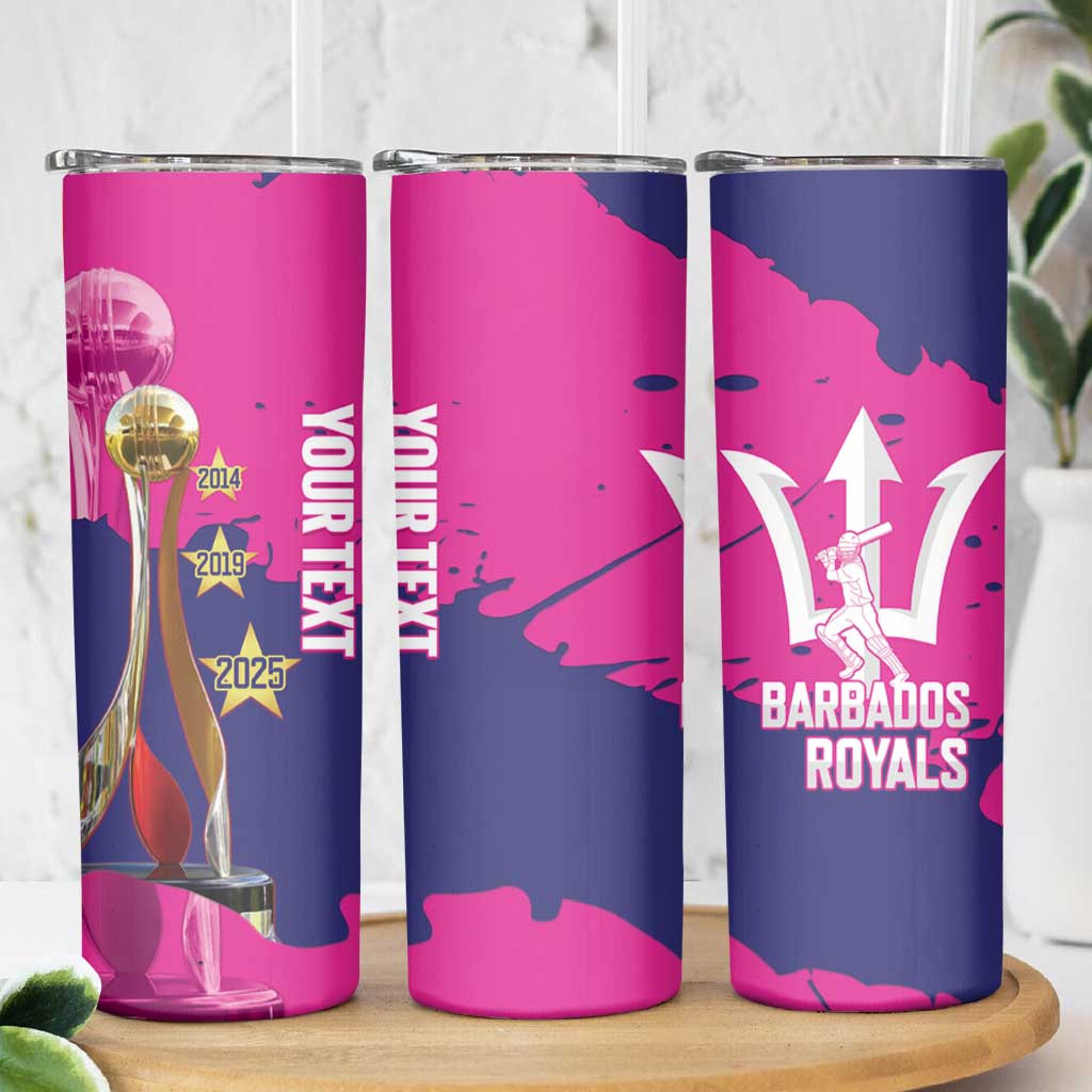 Barbados Royals Cricket Custom Skinny Tumbler 3rd Champions Trophy Proud - Pink - Wonder Print Shop