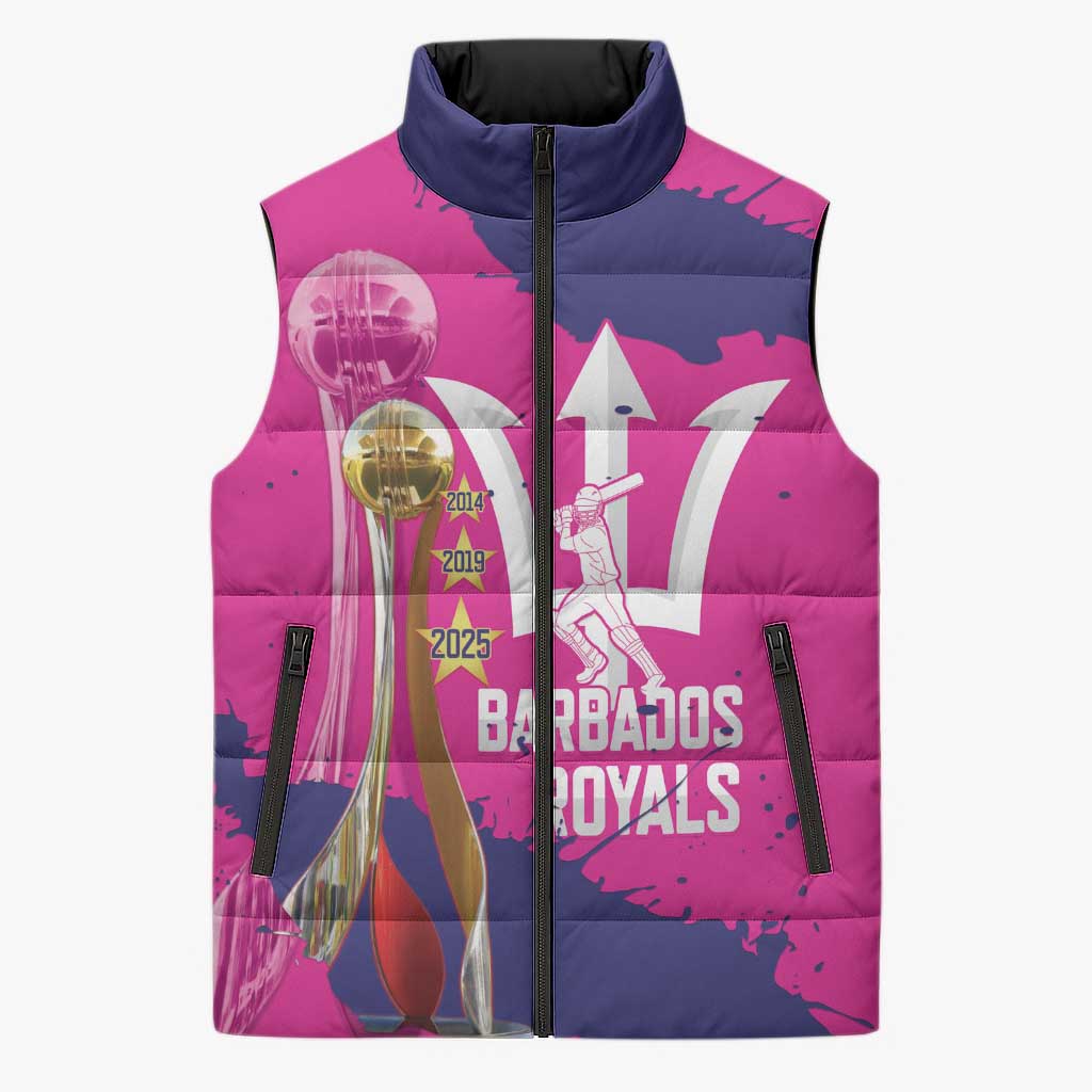 Barbados Royals Cricket Custom Sleeveless Puffer Jacket 3rd Champions Trophy Proud - Pink - Wonder Print Shop