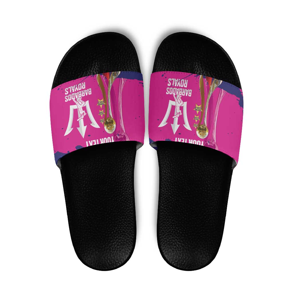 Barbados Royals Cricket Custom Slide Sandals 3rd Champions Trophy Proud - Pink - Wonder Print Shop