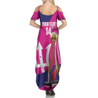 Barbados Royals Cricket Custom Summer Maxi Dress 3rd Champions Trophy Proud - Pink - Wonder Print Shop