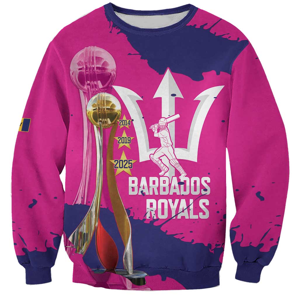 Barbados Royals Cricket Custom Sweatshirt 3rd Champions Trophy Proud - Pink - Wonder Print Shop