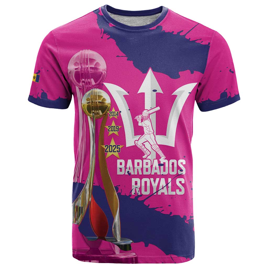 Barbados Royals Cricket Custom T Shirt 3rd Champions Trophy Proud - Pink - Wonder Print Shop