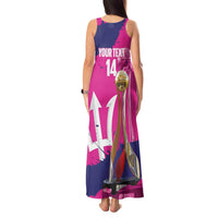 Barbados Royals Cricket Custom Tank Maxi Dress 3rd Champions Trophy Proud - Pink - Wonder Print Shop