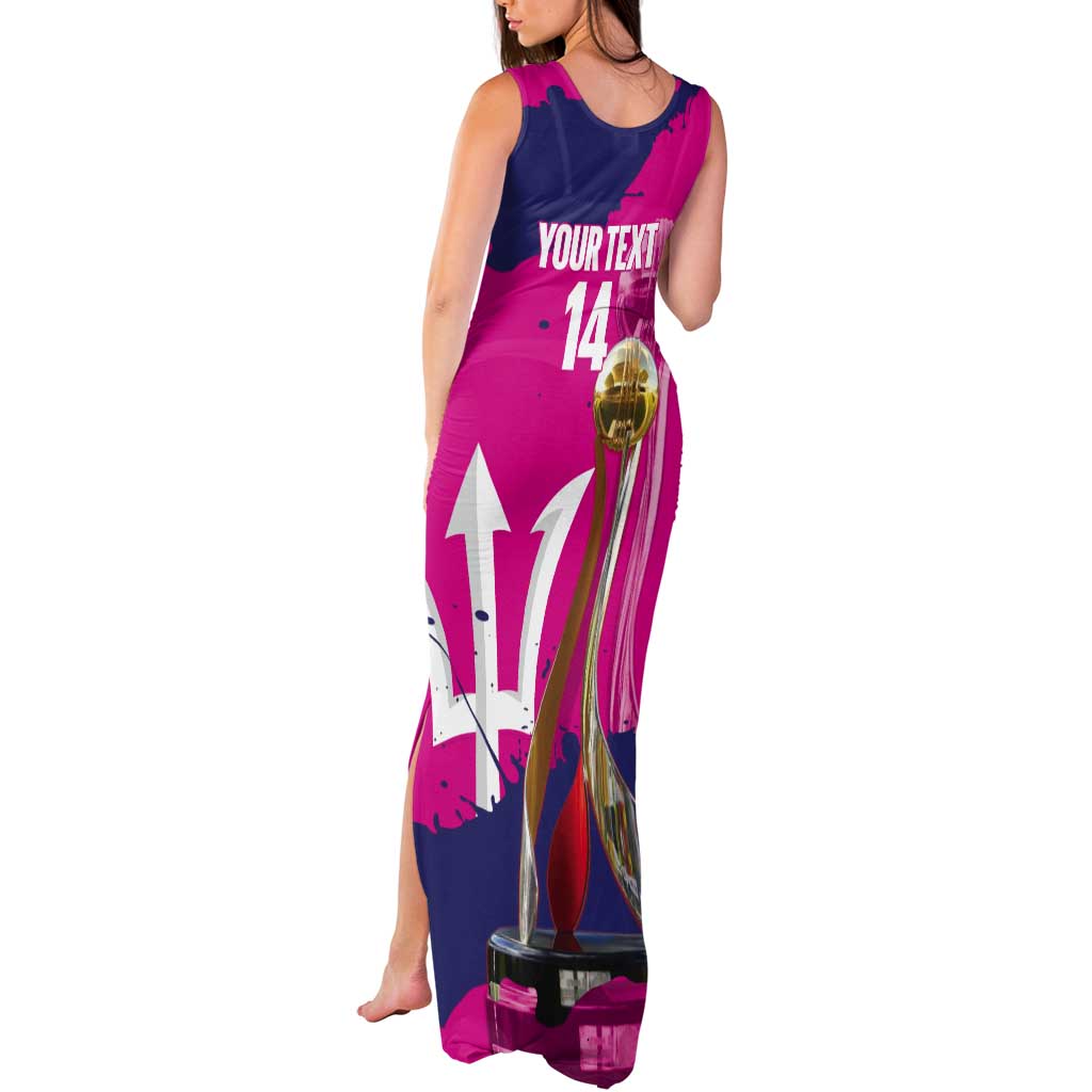 Barbados Royals Cricket Custom Tank Maxi Dress 3rd Champions Trophy Proud - Pink - Wonder Print Shop