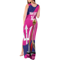 Barbados Royals Cricket Custom Tank Maxi Dress 3rd Champions Trophy Proud - Pink - Wonder Print Shop