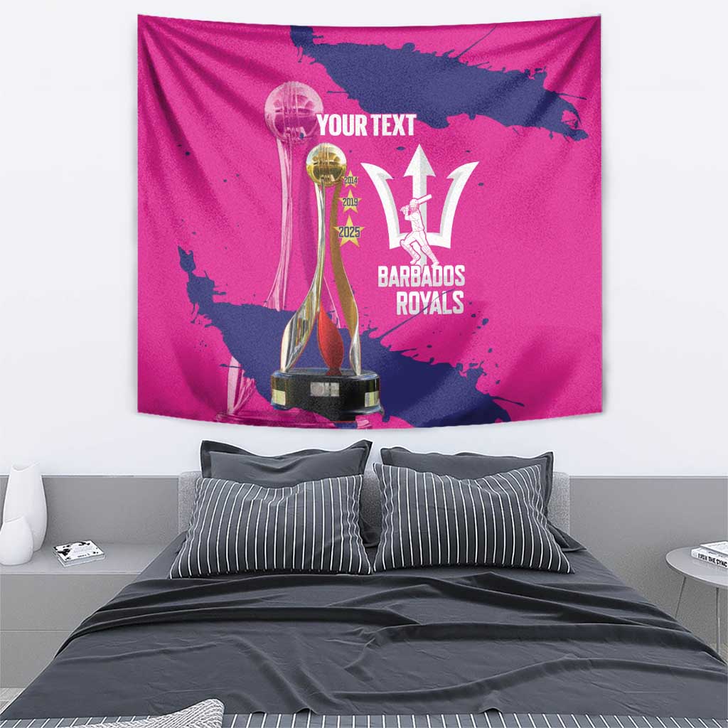 Barbados Royals Cricket Custom Tapestry 3rd Champions Trophy Proud - Pink - Wonder Print Shop