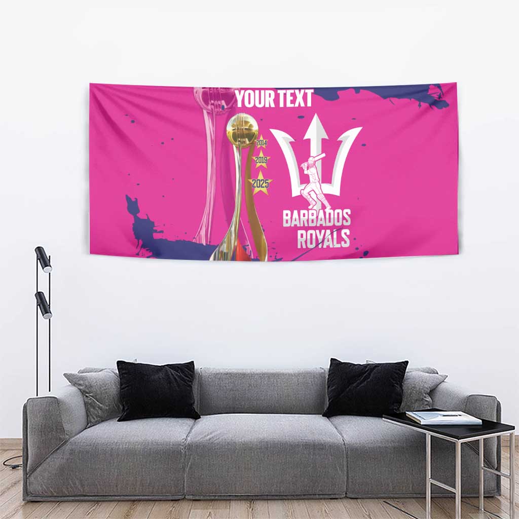 Barbados Royals Cricket Custom Tapestry 3rd Champions Trophy Proud - Pink - Wonder Print Shop