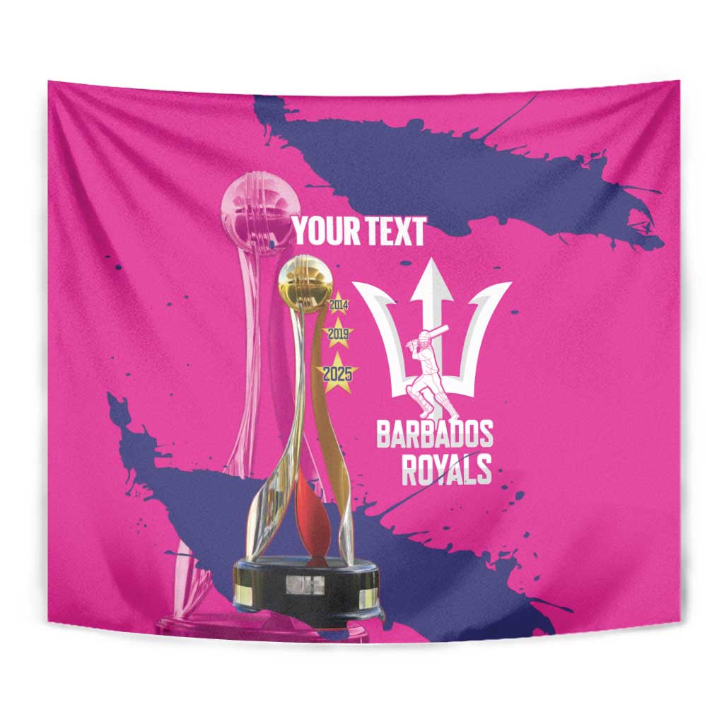 Barbados Royals Cricket Custom Tapestry 3rd Champions Trophy Proud - Pink - Wonder Print Shop