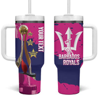 Barbados Royals Cricket Custom Tumbler With Handle 3rd Champions Trophy Proud - Pink - Wonder Print Shop