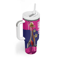 Barbados Royals Cricket Custom Tumbler With Handle 3rd Champions Trophy Proud - Pink - Wonder Print Shop