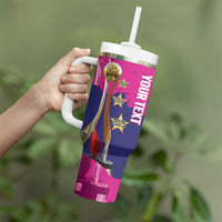 Barbados Royals Cricket Custom Tumbler With Handle 3rd Champions Trophy Proud - Pink - Wonder Print Shop