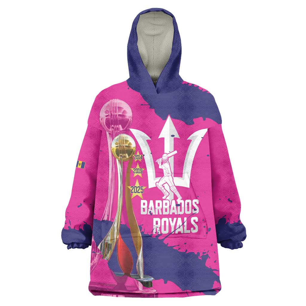 Barbados Royals Cricket Custom Wearable Blanket Hoodie 3rd Champions Trophy Proud - Pink - Wonder Print Shop