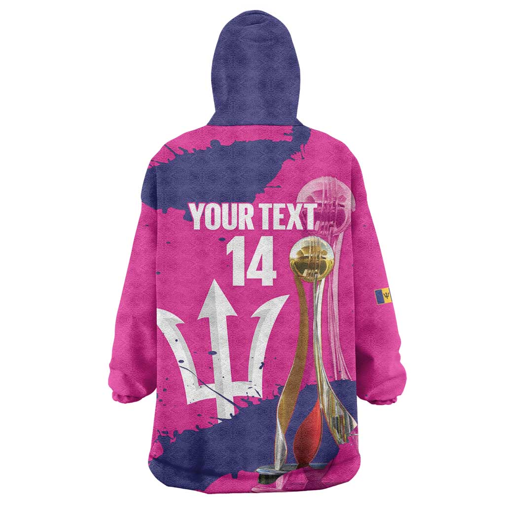 Barbados Royals Cricket Custom Wearable Blanket Hoodie 3rd Champions Trophy Proud - Pink - Wonder Print Shop