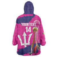 Barbados Royals Cricket Custom Wearable Blanket Hoodie 3rd Champions Trophy Proud - Pink - Wonder Print Shop