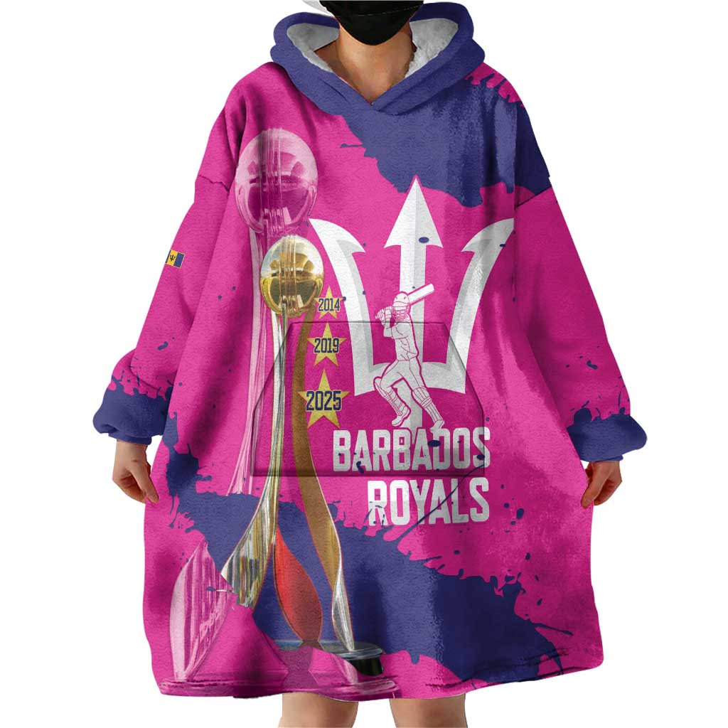Barbados Royals Cricket Custom Wearable Blanket Hoodie 3rd Champions Trophy Proud - Pink - Wonder Print Shop