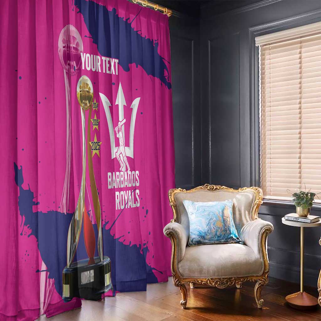 Barbados Royals Cricket Custom Window Curtain 3rd Champions Trophy Proud - Pink - Wonder Print Shop
