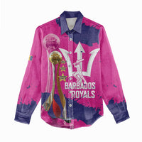 Barbados Royals Cricket Custom Women Casual Shirt 3rd Champions Trophy Proud - Pink - Wonder Print Shop
