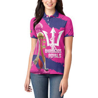 Barbados Royals Cricket Custom Women Polo Shirt 3rd Champions Trophy Proud - Pink - Wonder Print Shop
