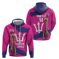 Barbados Royals Cricket Custom Zip Hoodie 3rd Champions Trophy Proud - Pink - Wonder Print Shop