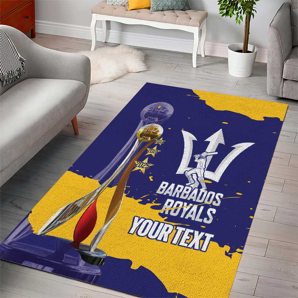 Barbados Royals Cricket Custom Area Rug 3rd Champions Trophy Proud - Blue - Wonder Print Shop