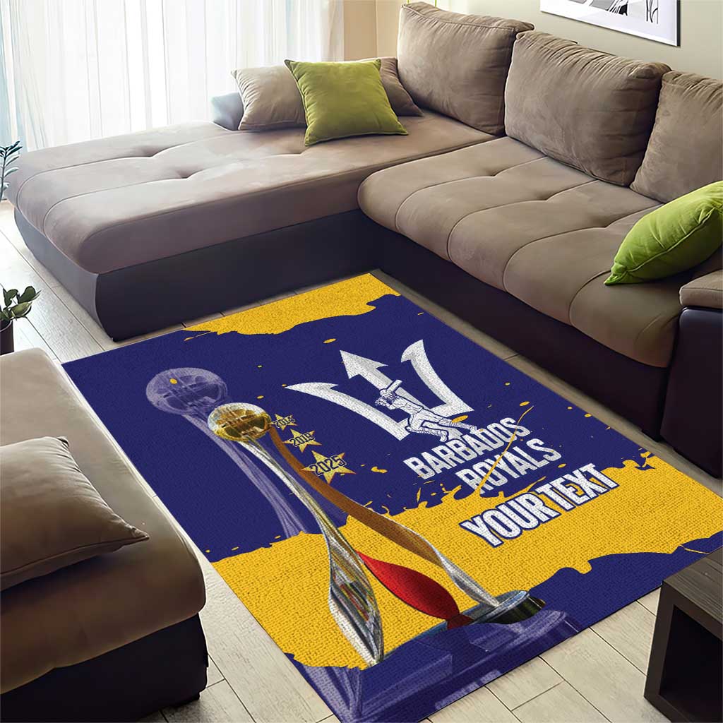 Barbados Royals Cricket Custom Area Rug 3rd Champions Trophy Proud - Blue - Wonder Print Shop