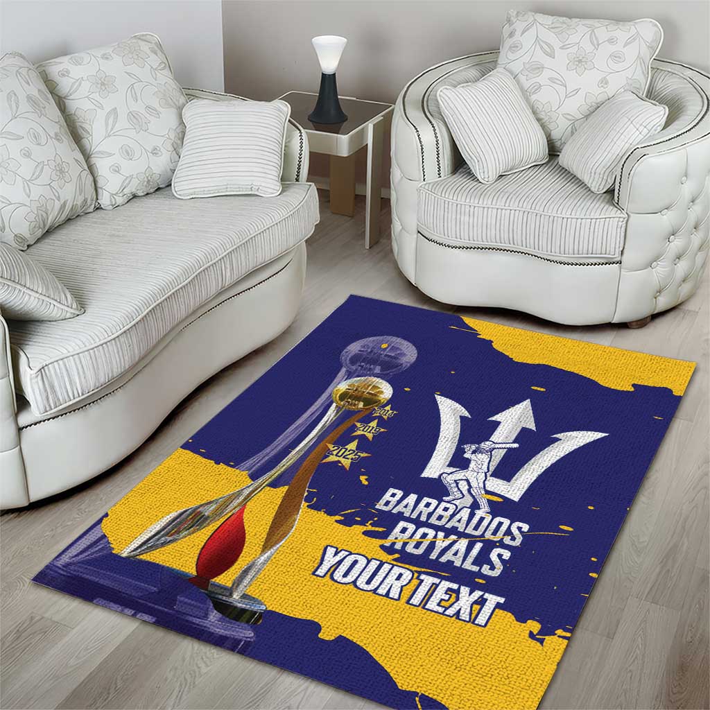 Barbados Royals Cricket Custom Area Rug 3rd Champions Trophy Proud - Blue - Wonder Print Shop