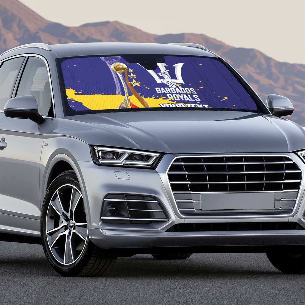 Barbados Royals Cricket Custom Auto Sun Shade 3rd Champions Trophy Proud - Blue - Wonder Print Shop