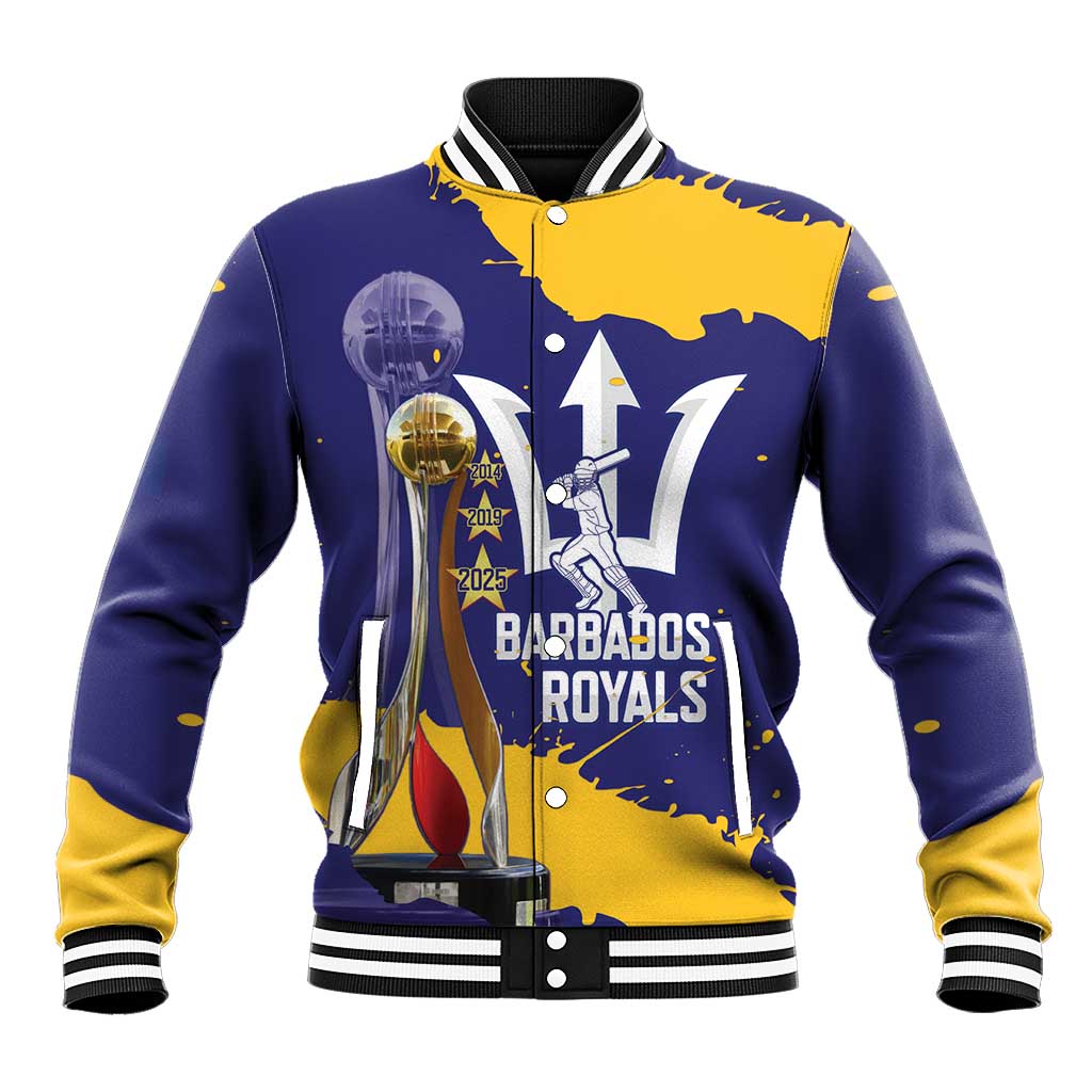 Barbados Royals Cricket Custom Baseball Jacket 3rd Champions Trophy Proud - Blue - Wonder Print Shop