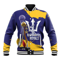 Barbados Royals Cricket Custom Baseball Jacket 3rd Champions Trophy Proud - Blue - Wonder Print Shop