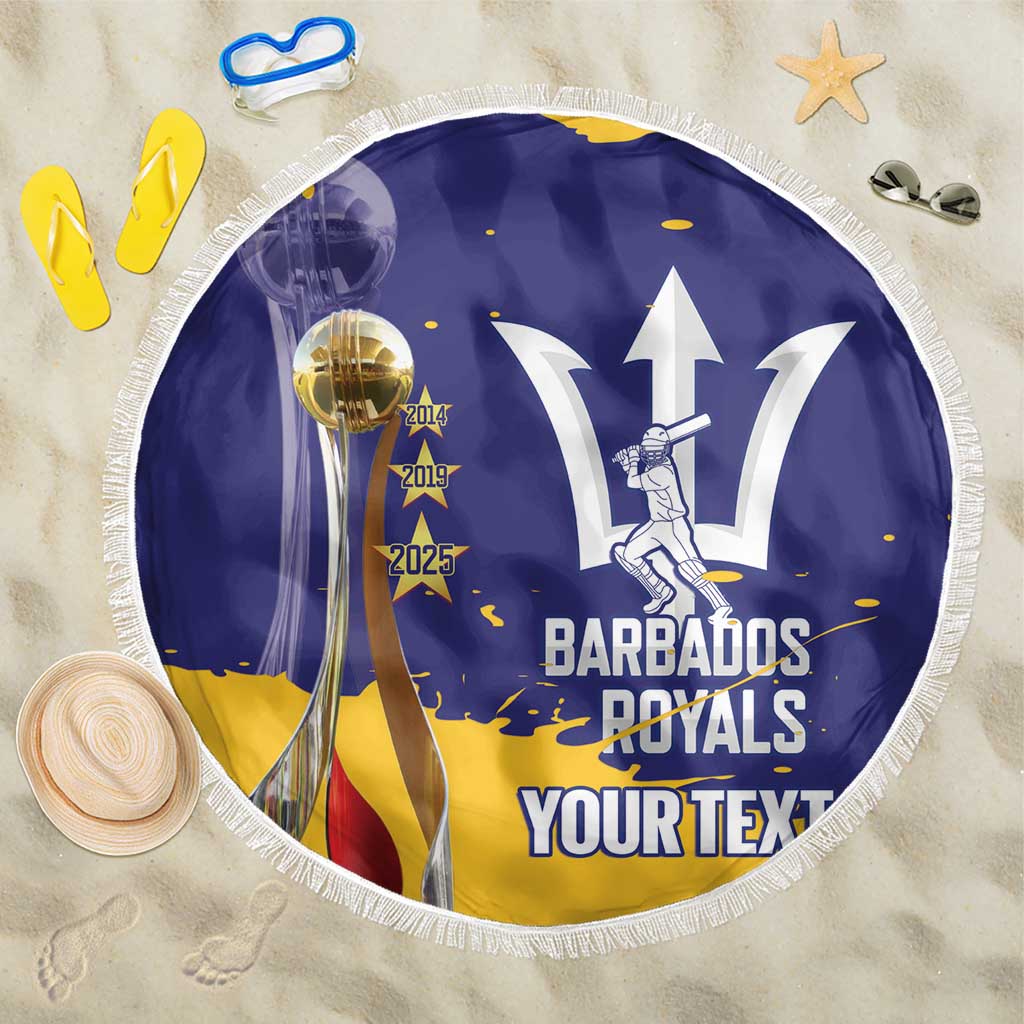 Barbados Royals Cricket Custom Beach Blanket 3rd Champions Trophy Proud - Blue - Wonder Print Shop