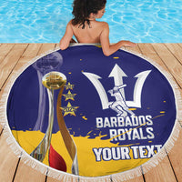 Barbados Royals Cricket Custom Beach Blanket 3rd Champions Trophy Proud - Blue - Wonder Print Shop