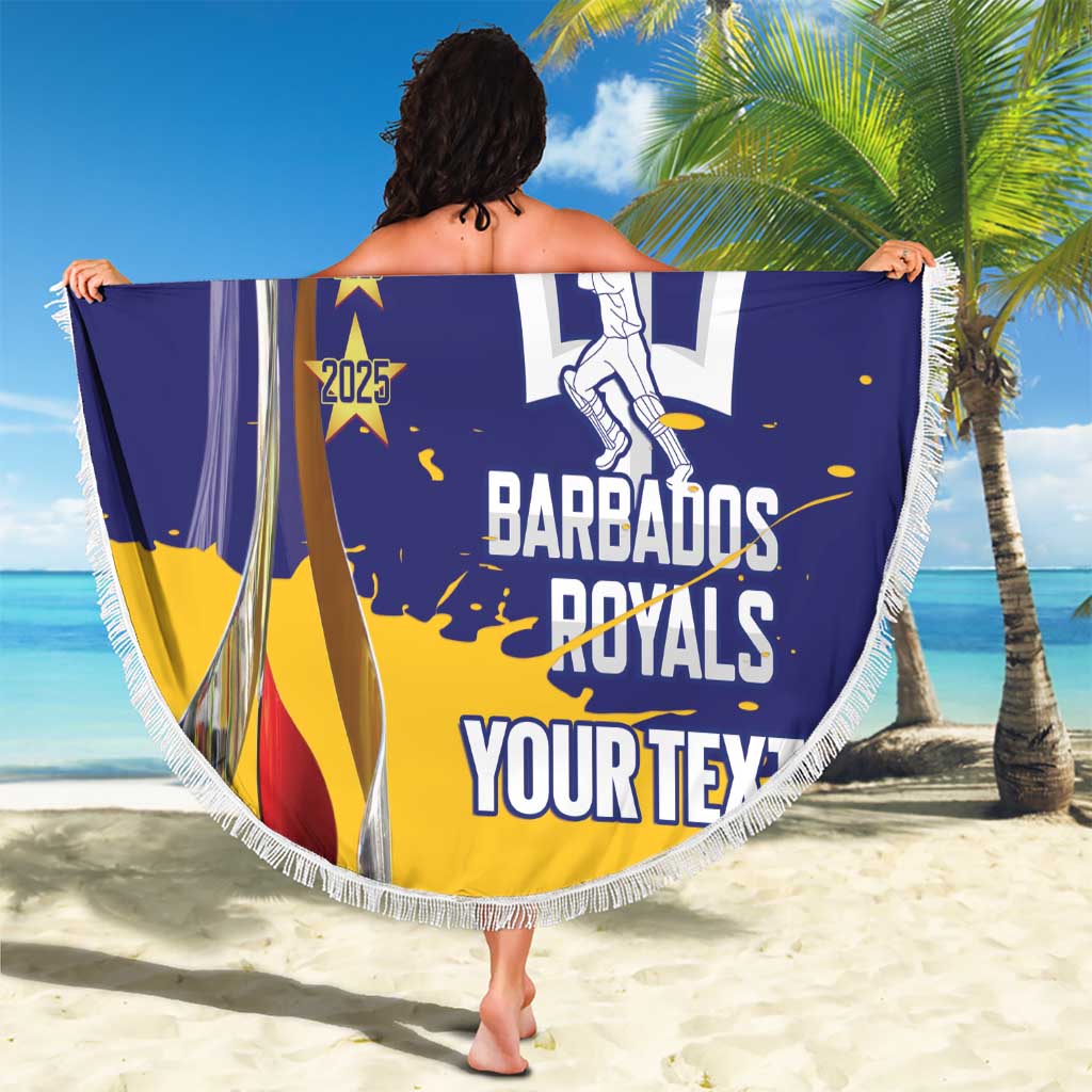 Barbados Royals Cricket Custom Beach Blanket 3rd Champions Trophy Proud - Blue - Wonder Print Shop