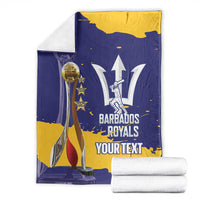 Barbados Royals Cricket Custom Blanket 3rd Champions Trophy Proud - Blue - Wonder Print Shop
