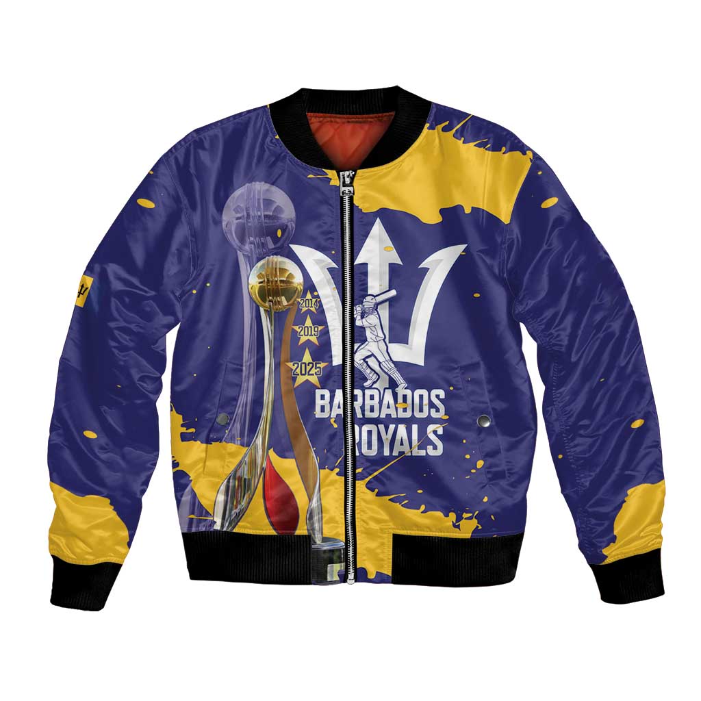 Barbados Royals Cricket Custom Bomber Jacket 3rd Champions Trophy Proud - Blue - Wonder Print Shop