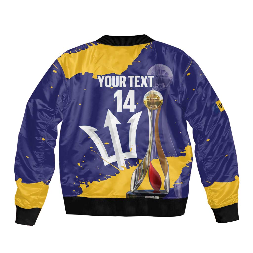 Barbados Royals Cricket Custom Bomber Jacket 3rd Champions Trophy Proud - Blue - Wonder Print Shop