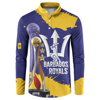 Barbados Royals Cricket Custom Button Sweatshirt 3rd Champions Trophy Proud - Blue - Wonder Print Shop