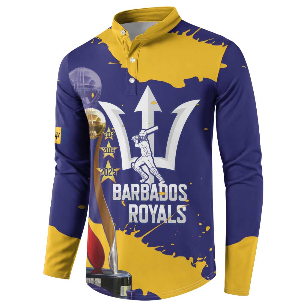 Barbados Royals Cricket Custom Button Sweatshirt 3rd Champions Trophy Proud - Blue - Wonder Print Shop
