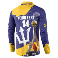 Barbados Royals Cricket Custom Button Sweatshirt 3rd Champions Trophy Proud - Blue - Wonder Print Shop