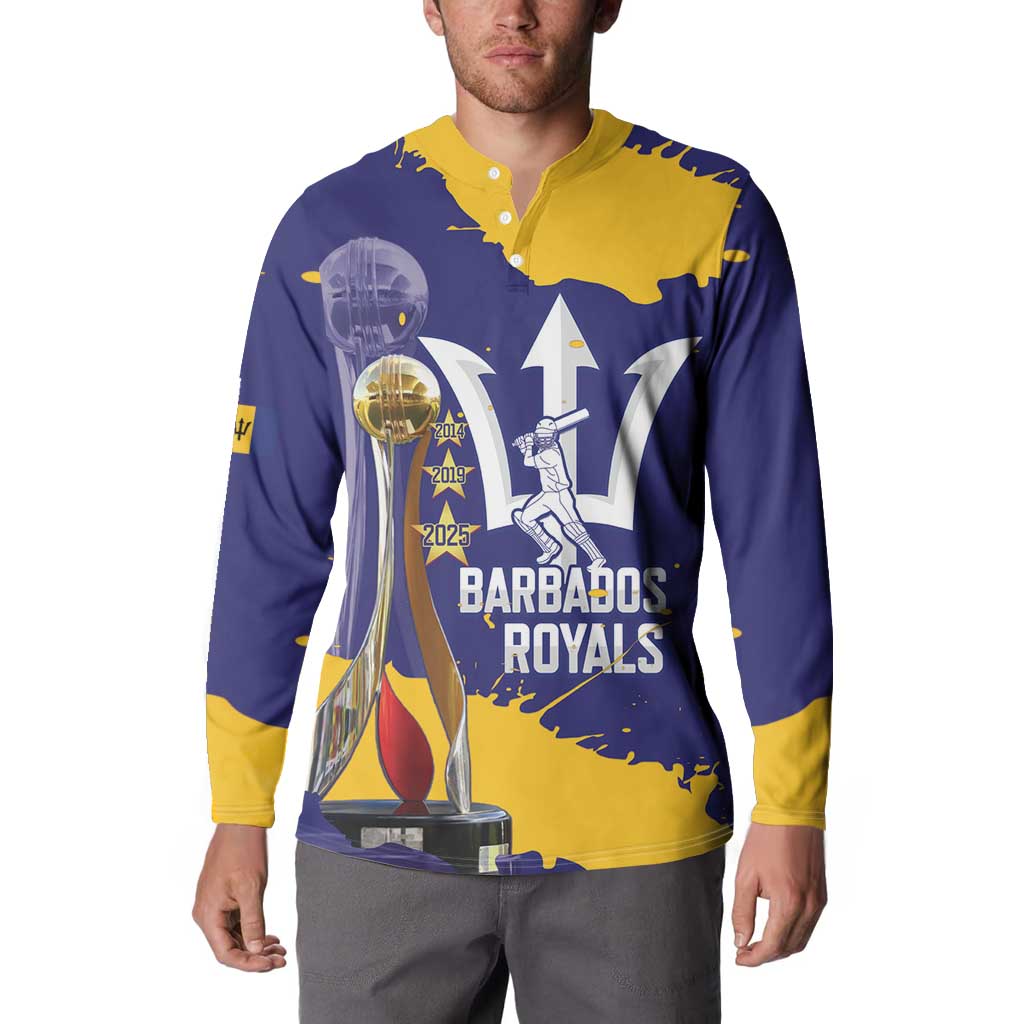 Barbados Royals Cricket Custom Button Sweatshirt 3rd Champions Trophy Proud - Blue - Wonder Print Shop