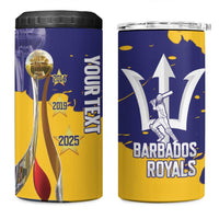 Barbados Royals Cricket Custom 4 in 1 Can Cooler Tumbler 3rd Champions Trophy Proud - Blue - Wonder Print Shop