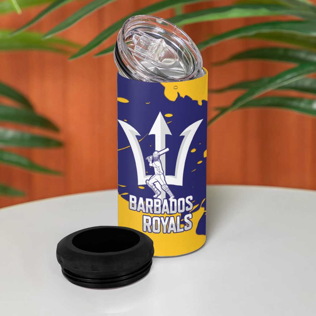 Barbados Royals Cricket Custom 4 in 1 Can Cooler Tumbler 3rd Champions Trophy Proud - Blue - Wonder Print Shop