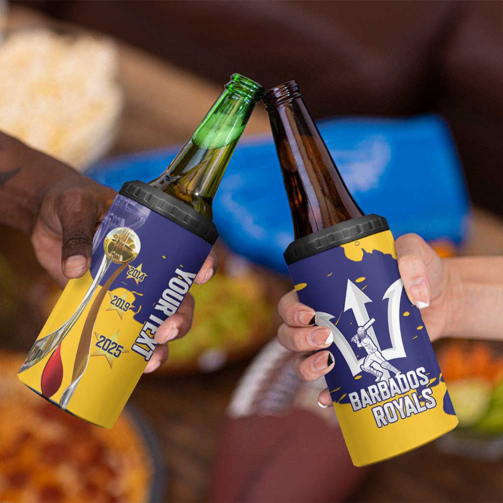 Barbados Royals Cricket Custom 4 in 1 Can Cooler Tumbler 3rd Champions Trophy Proud - Blue - Wonder Print Shop